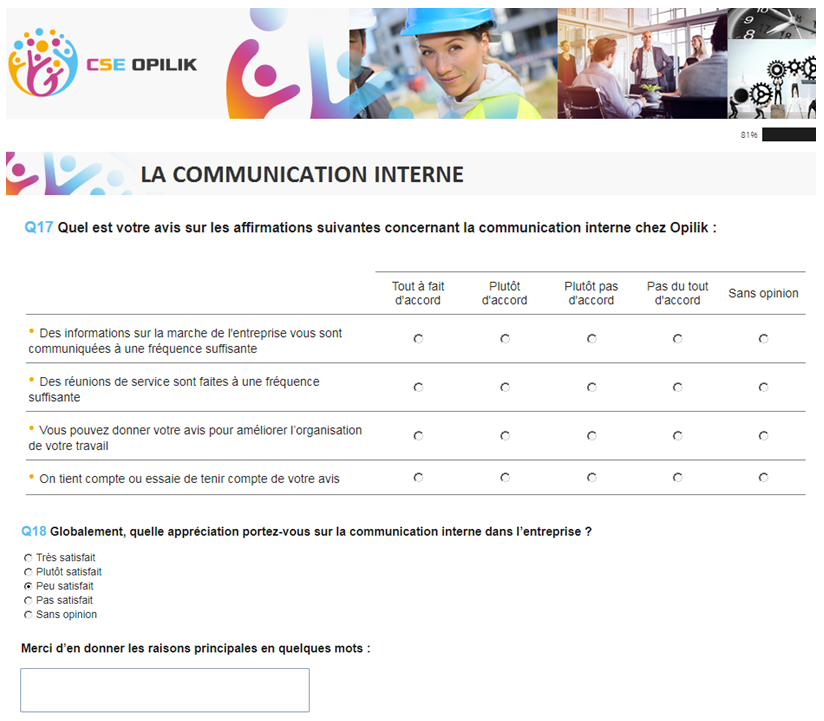 Questionnaire communication interne